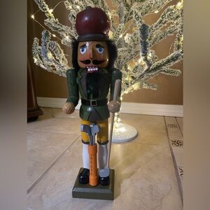 Green and Brown Nutcracker Golfer